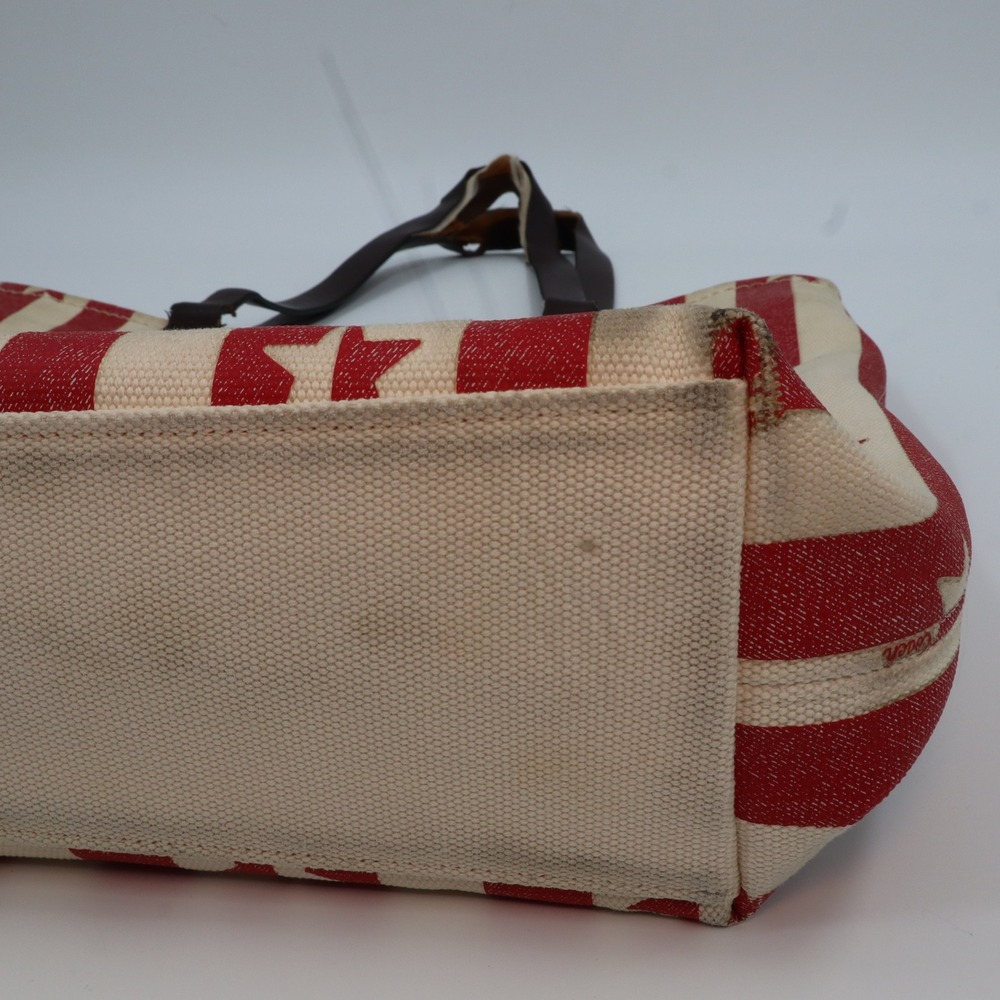 Coach Tote Bag Womens Large Red White Stars Stripes Americana Canvas D2047-1910 - Picture 6 of 15